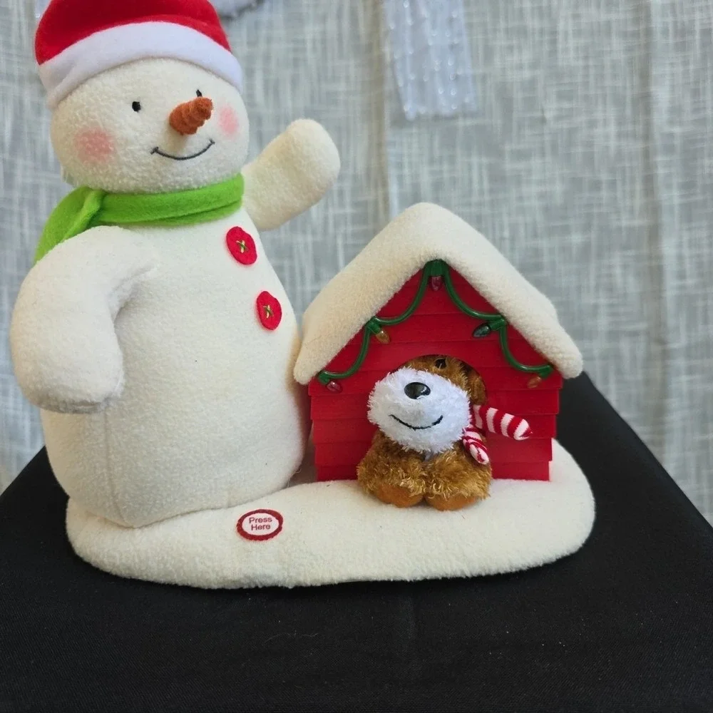 Hallmark 2011 Jingle Pals DECK THE HALLS DUO Plush Snowman Dog House Tested
